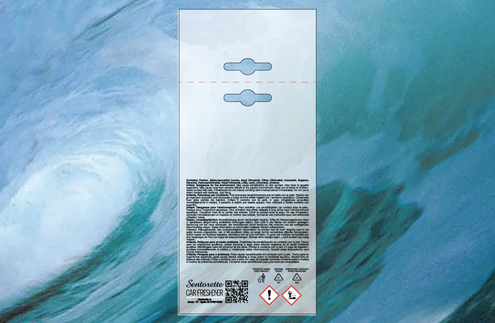 Template packaging personalizzato profumatore auto, fragranza:Ocean