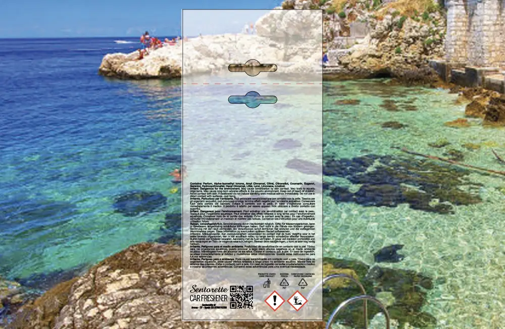 Template packaging personalizzato profumatore auto, fragranza:Gree See Wellness