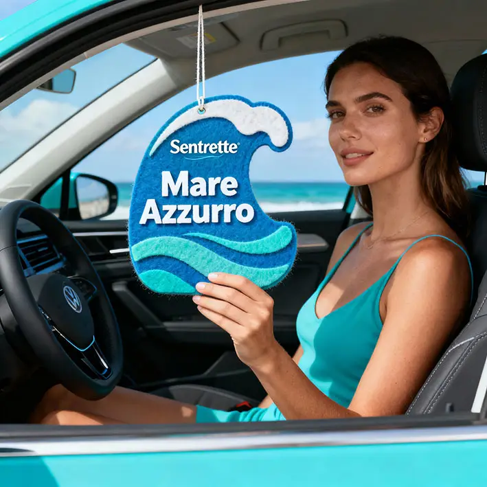 nejlepší personalizovaný osvěžovač auta vyrobený v Itálii společností Sentorette s exkluzivními esencemi a dlouhotrvající vůní