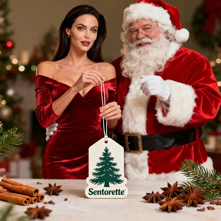 Profumatorium auto personalizatum cum essentia Magia Natalis: odor calidus ac amplexus, notis aromatum, agrumorum et dulcium nataliciorum, idoneus ad creando atmosphaeram festivam et acceptam omni itinere.﻿